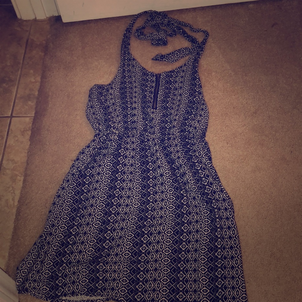Zip up halter dress.